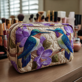Beauty case a fiori con delicato colibrì