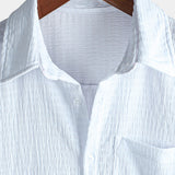 Camicia estiva da uomo in tinta unita con taschino