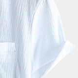 Camicia estiva da uomo in tinta unita con taschino