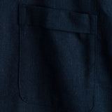 Camicia da uomo in tinta unita a maniche corte con collo alla coreana e taschino
