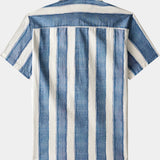 Camicia retrò da uomo in cotone a righe per spiaggia e vacanze