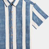 Camicia retrò da uomo in cotone a righe per spiaggia e vacanze
