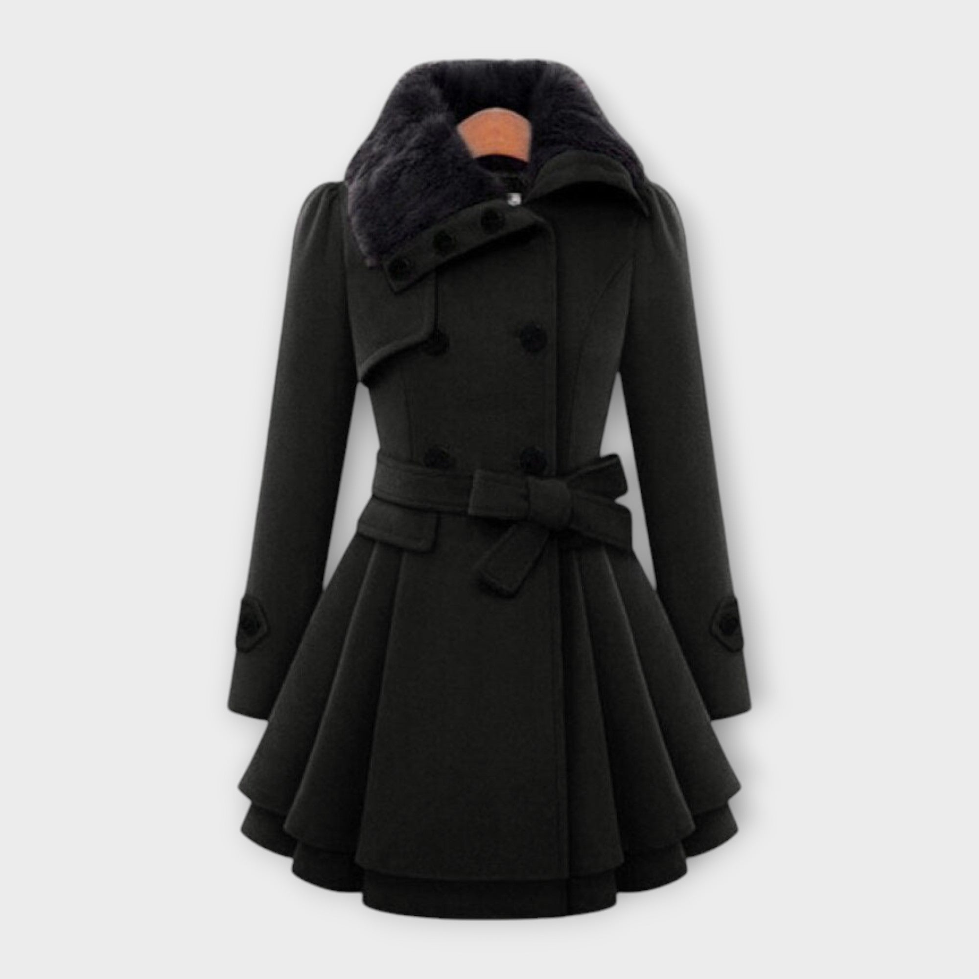 Emma - Cappotto elegante con collo in finta pelliccia