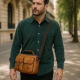 Oliviero™ - Borsa a spalla retrò squadrata