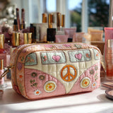 Beauty case trapuntato con furgoncino pastello