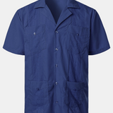 Camicia da spiaggia da uomo con ricamo in stile cubano