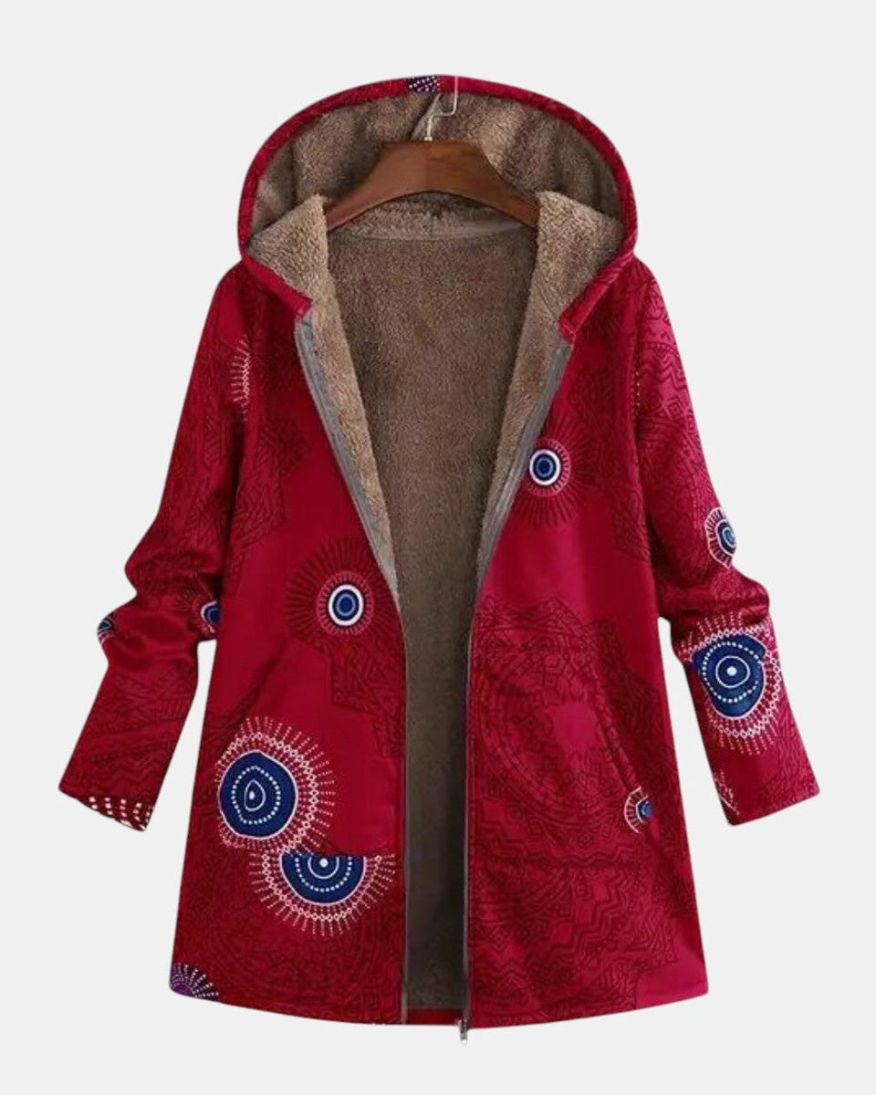 Sage - Giacca sherpa con motivo tribale