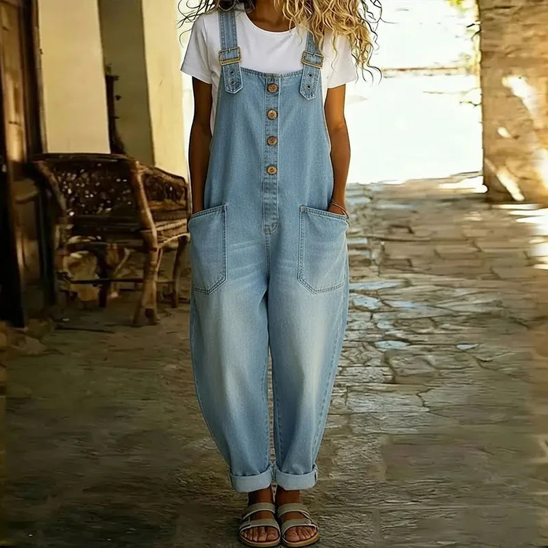 Marianna - Tuta vintage in cotone morbido effetto jeans