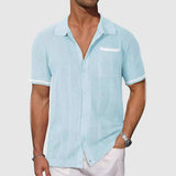 Claudio - Camicia con colletto camp a contrasto