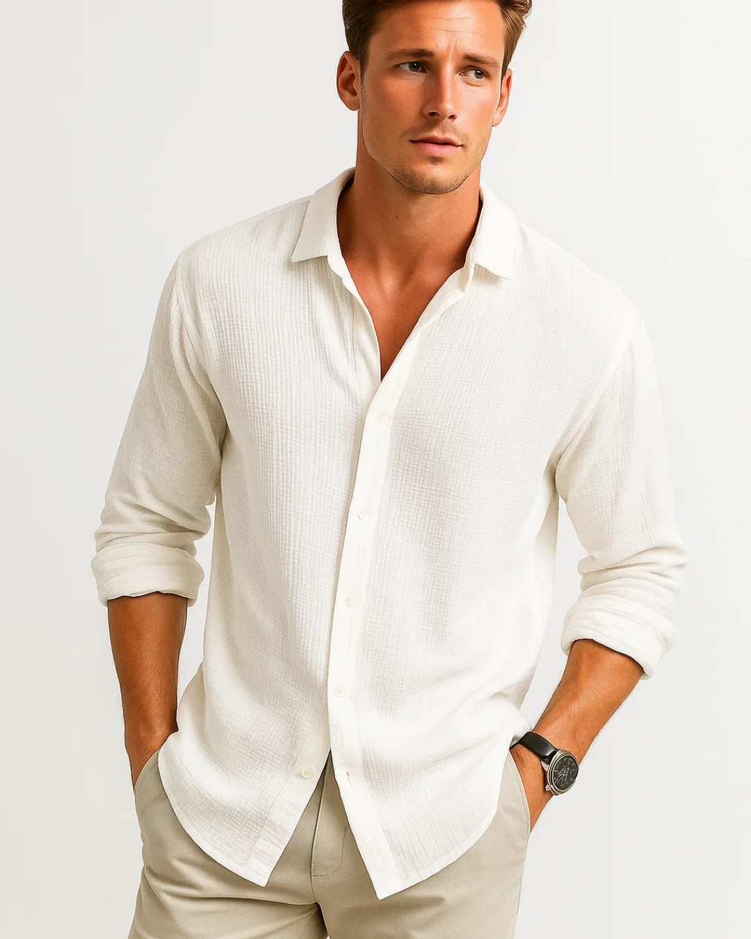 Camicia - Colletto smart, abbottonatura completa
