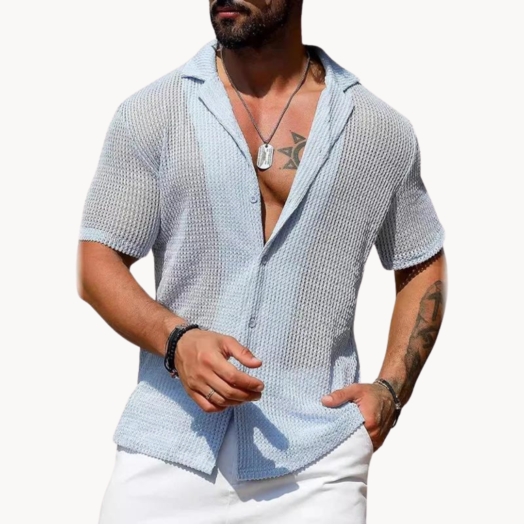 Camicia a maniche corte - Rete traforata