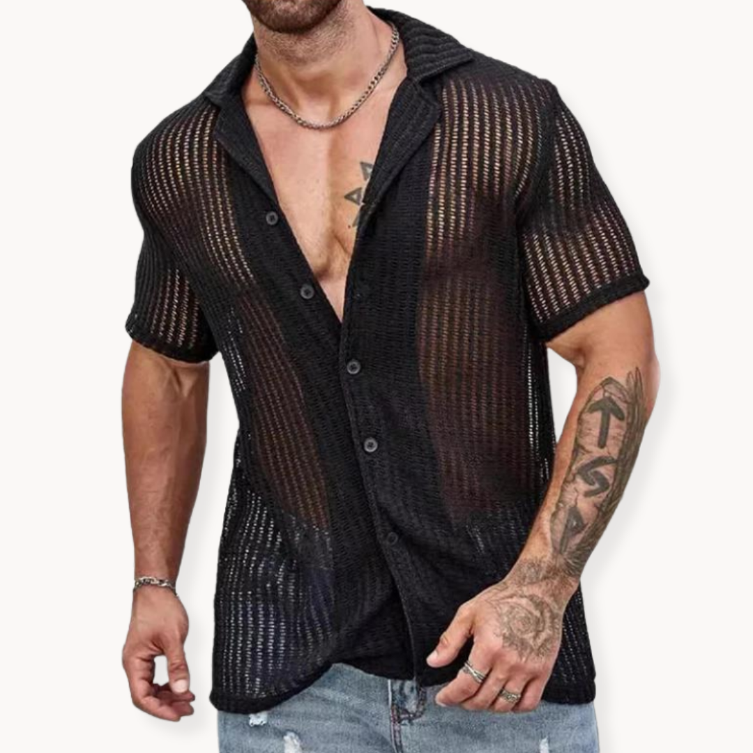 Alessandro - Camicia a maniche corte in rete