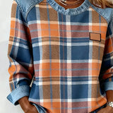Ivy - Felpa da donna patchwork a quadri