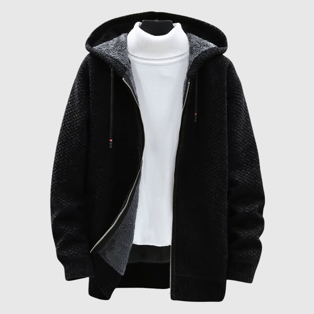 Mirko - Cappotto intrecciato con cappuccio