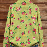 Costanza - Cardigan rosa a fiori con zip