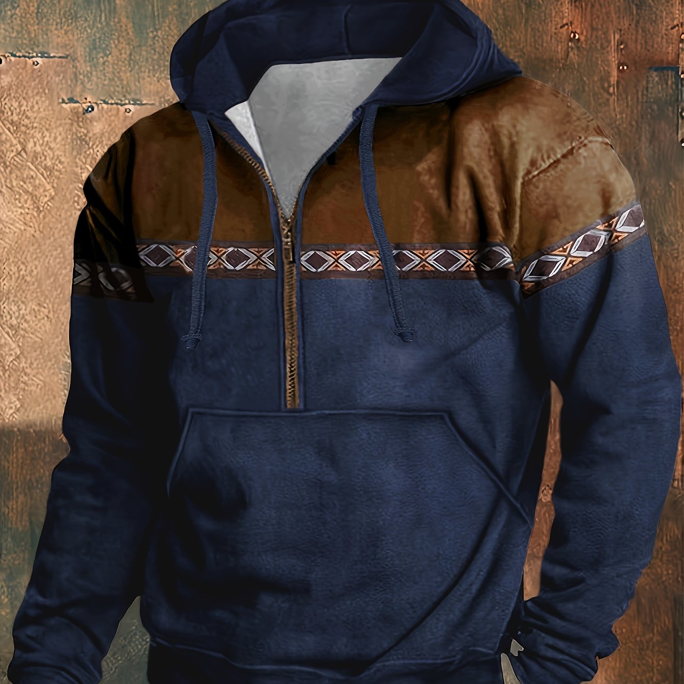 Felpa Yellowstone con cappuccio e mezza zip