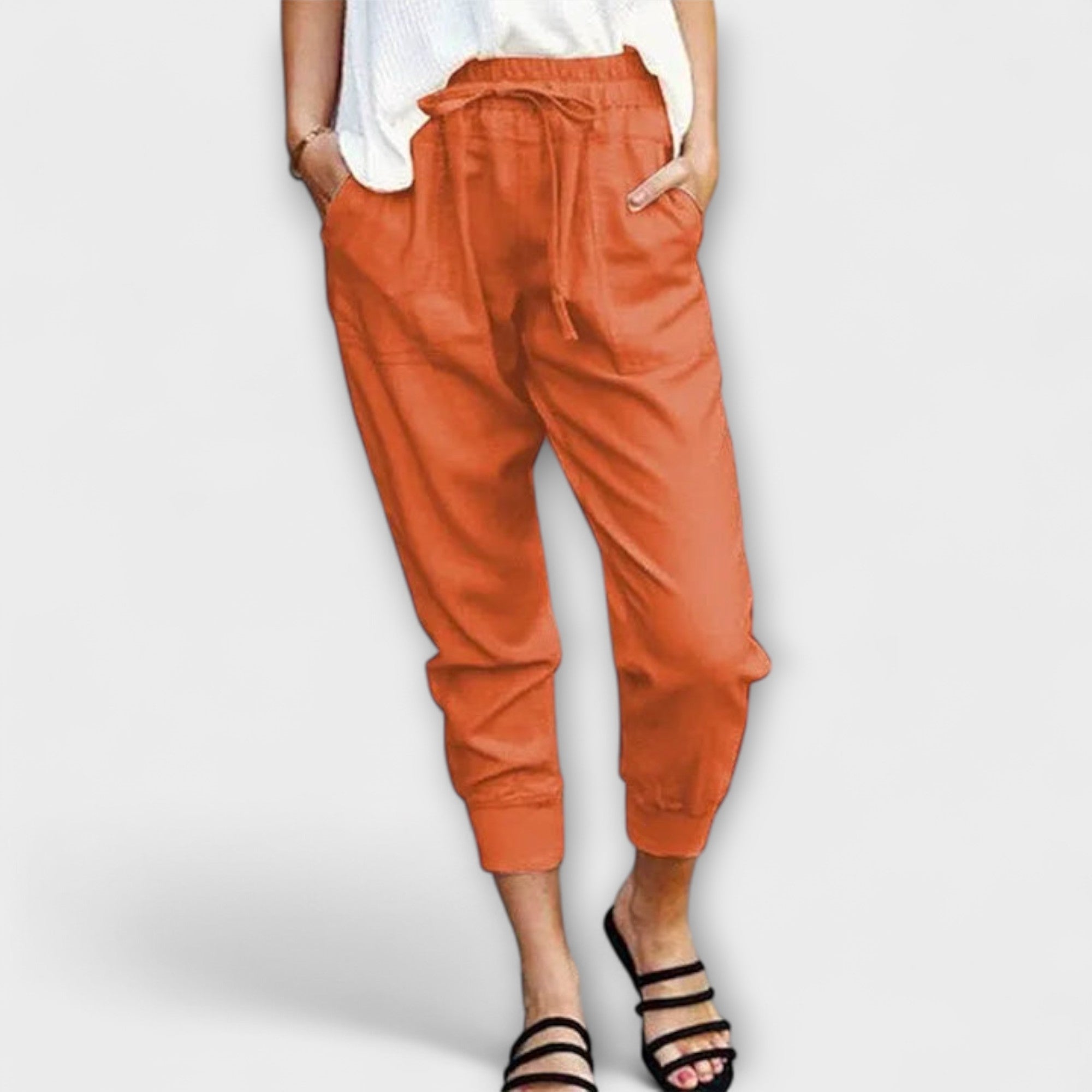 Giuliana - Pantaloni leggeri in lino con cotone