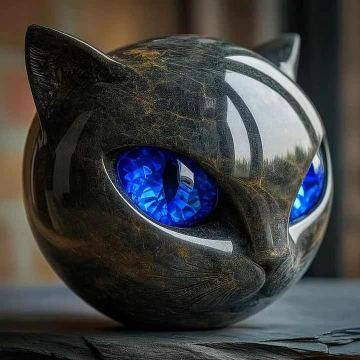 Statua in pietra del Gatto Nero – Simbolo di fortuna e stile