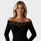 Stella - Blusa elegante in pizzo con motivo a stelle