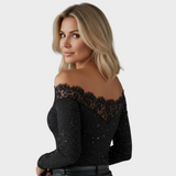 Stella - Blusa elegante in pizzo con motivo a stelle