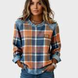 Ivy - Felpa da donna patchwork a quadri