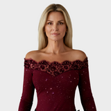 Stella - Blusa elegante in pizzo con motivo a stelle