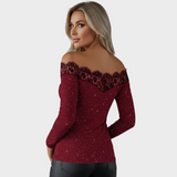 Stella - Blusa elegante in pizzo con motivo a stelle