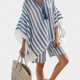 Salomè - Completo a righe blusa e shorts