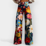 Laura - Pantaloni a fiori a gamba larga
