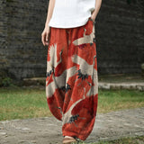 Enrichetta - Pantaloni larghi con uccello rosso