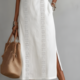 Elena Capri | Abito midi in lino con collo mao