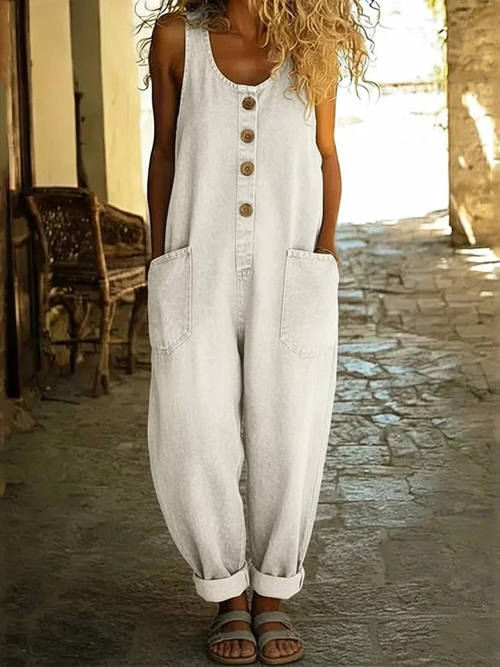 Paolina - Tuta in denim vintage lavato